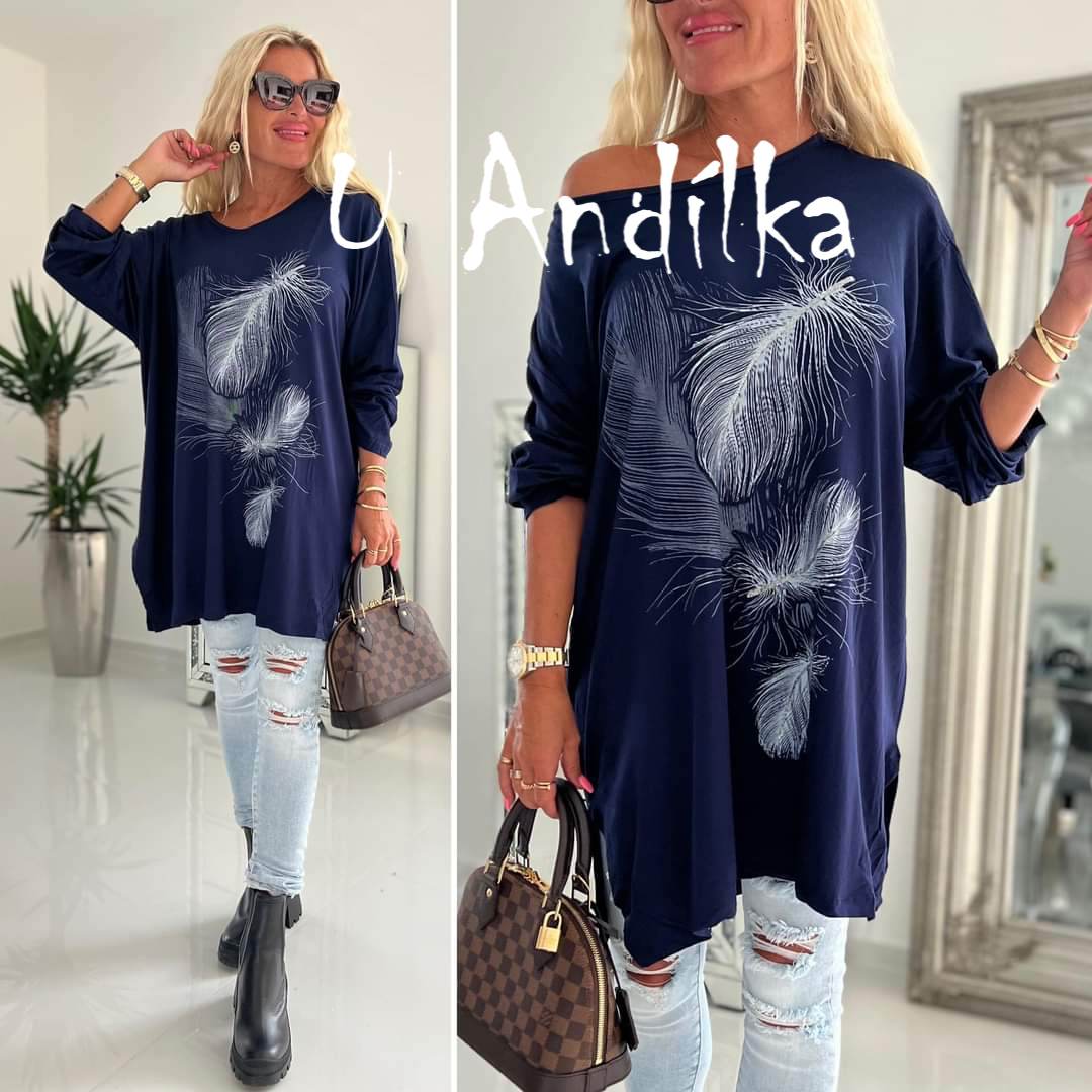 Obrázek Luxusní tunika Pírka Plus Size
