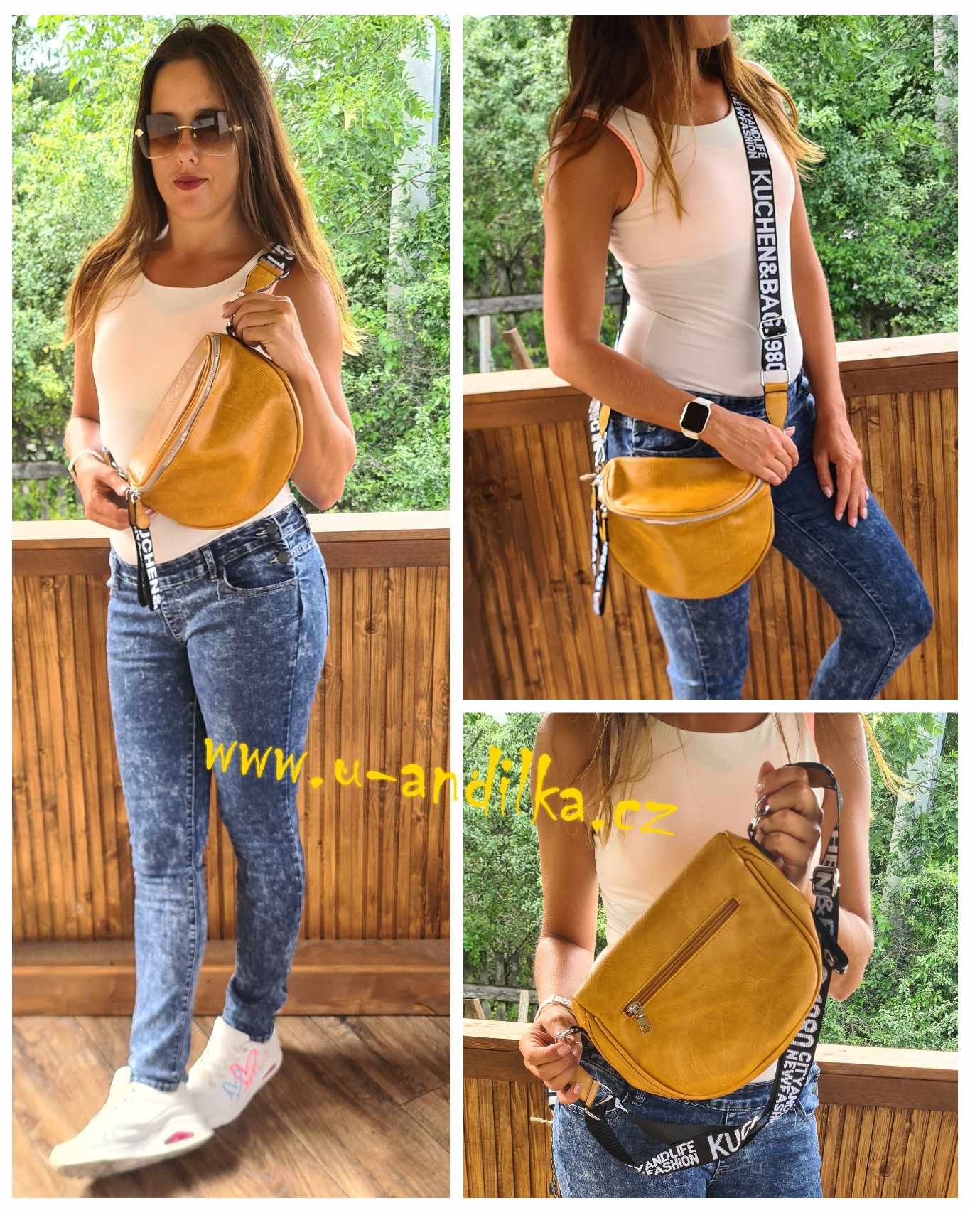 Obrázek Luxusní hořčicová crossbody Vanilla
